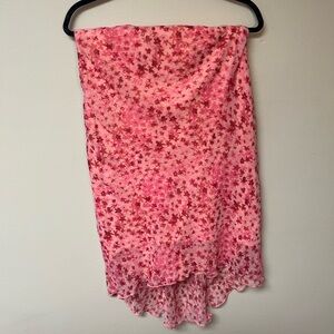 Pink Floral Mid Length Skirt